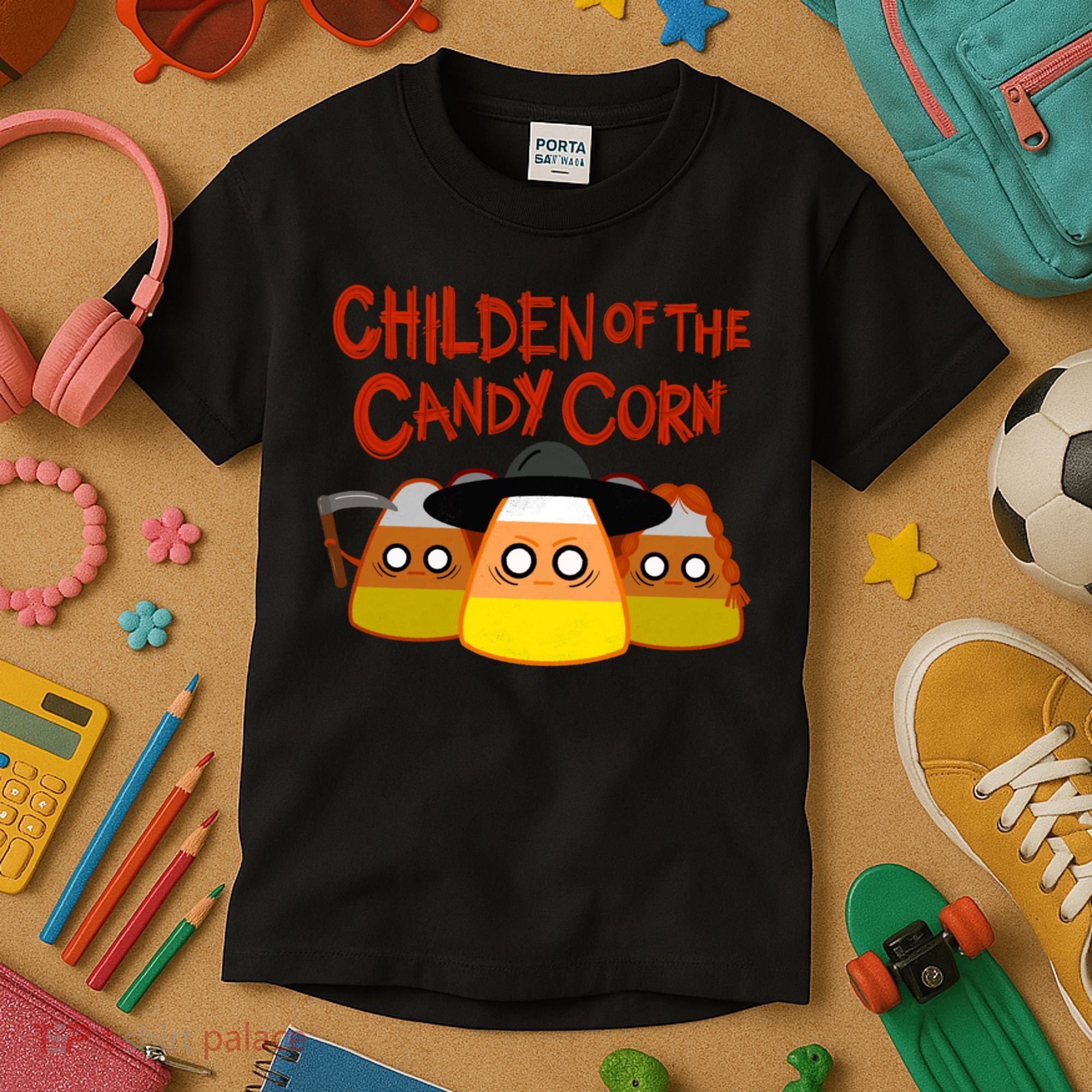 Children Of The Candy Corn Halloween Kids T-Shirt