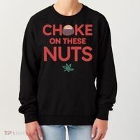 Choke On These Nuts Buckeye Christmas Football Women's Sweatshirt thumb 0
