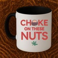 Choke On These Nuts Buckeye Christmas Football Coffee Mug thumb 2