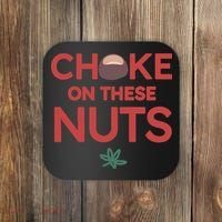 Choke On These Nuts Buckeye Christmas Football Coaster thumb 0