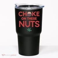 Choke On These Nuts Buckeye Christmas Football Tumbler thumb 0