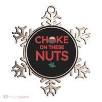 Choke On These Nuts Buckeye Christmas Football Ornament thumb 0