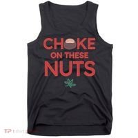 Choke On These Nuts Buckeye Christmas Football Tank Top thumb 0