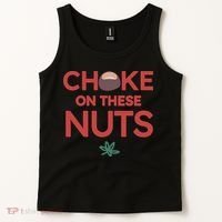 Choke On These Nuts Buckeye Christmas Football Tank Top thumb 2