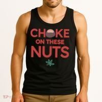 Choke On These Nuts Buckeye Christmas Football Tank Top thumb 3