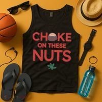 Choke On These Nuts Buckeye Christmas Football Tank Top thumb 4