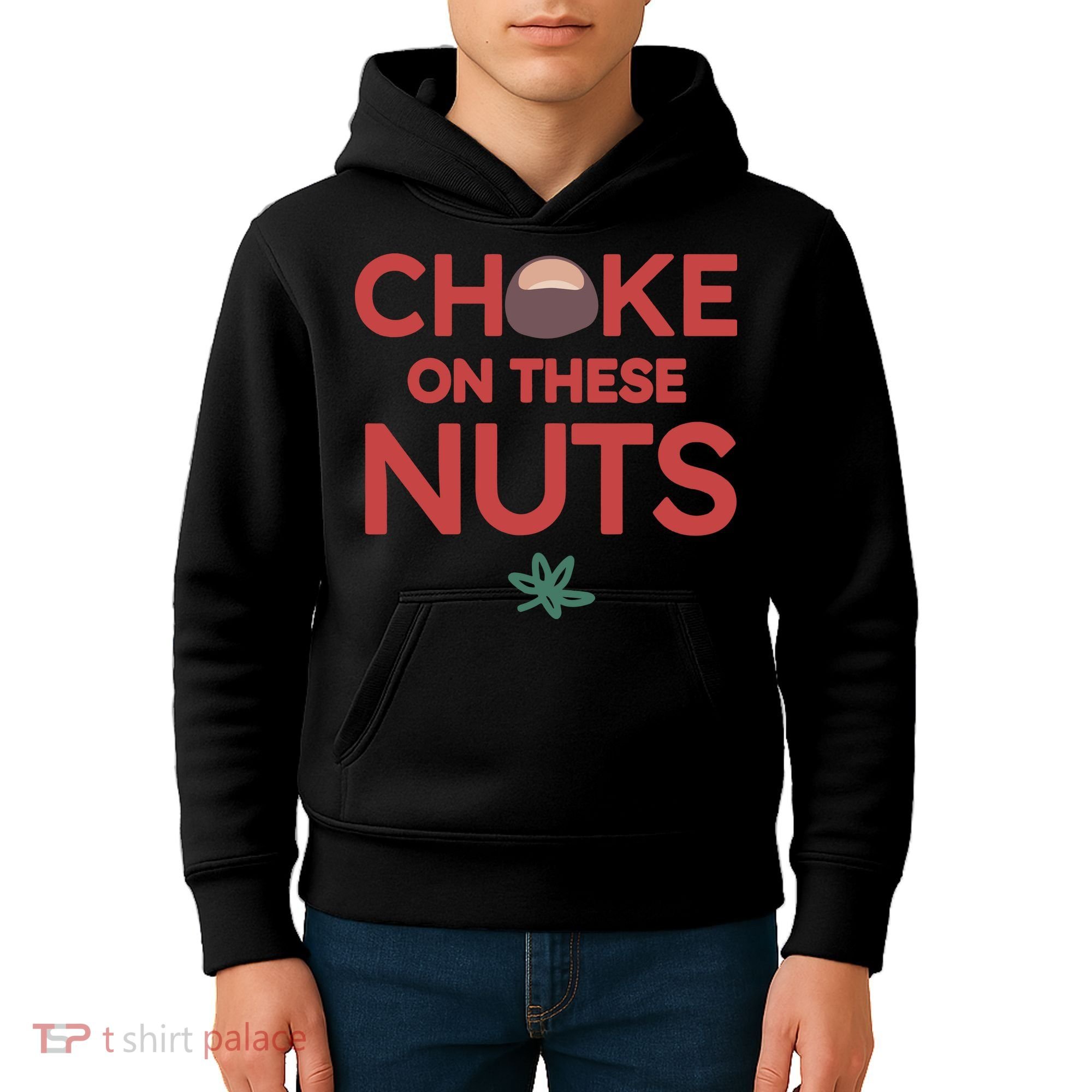 Choke On These Nuts Buckeye Christmas Football Kids Hoodie