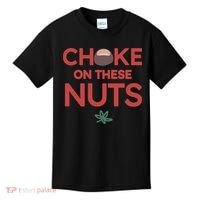 Choke On These Nuts Buckeye Christmas Football Kids T-Shirt thumb 0