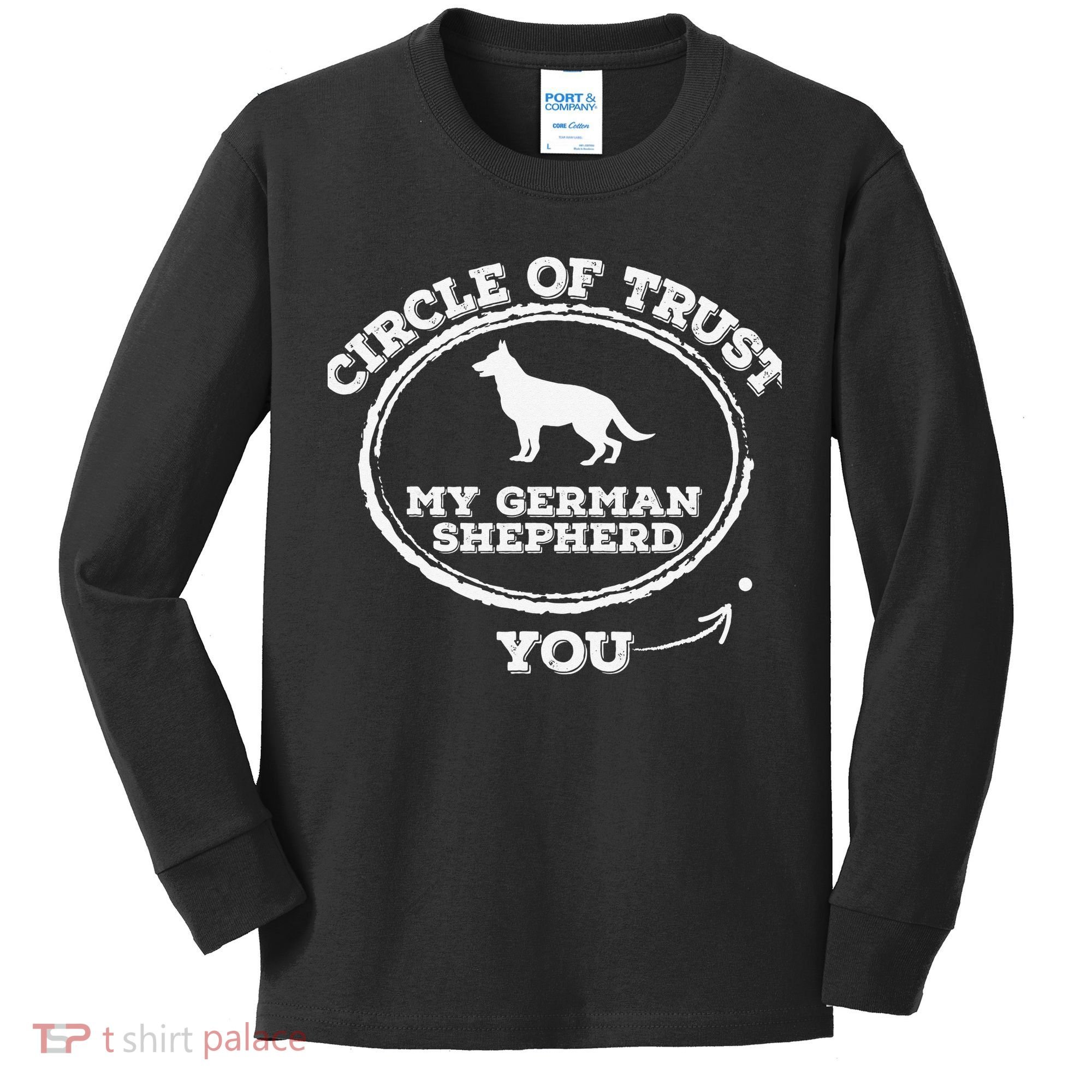 Circle Of Trust Funny German Shepherd Kids Long Sleeve Shirt