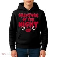 Creature Of The Night Rock Musical Horror Show Lips Kids Hoodie thumb 4