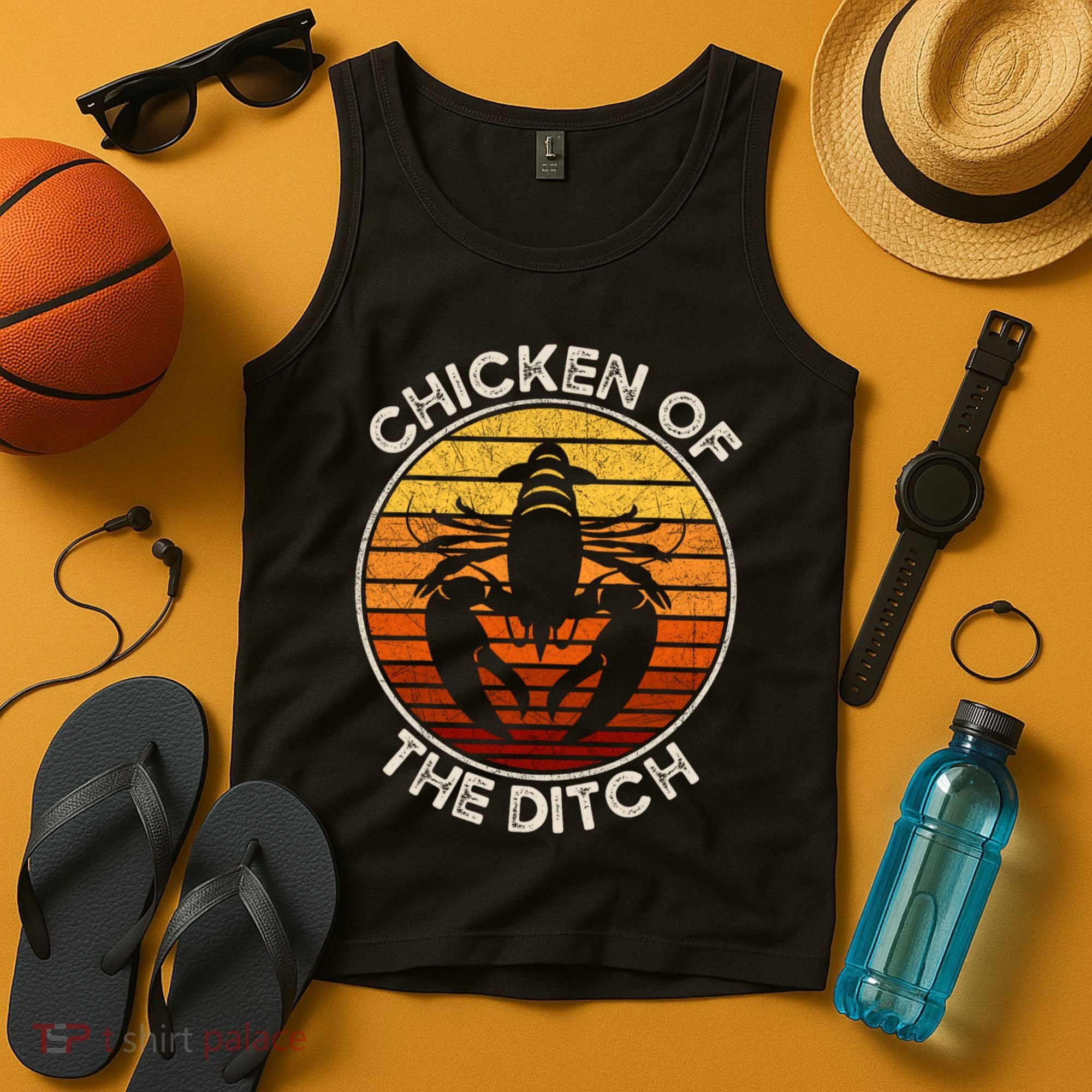 Chicken Of The Ditch Crawfish Boil Party Funny Cajun Lobster Tank Top