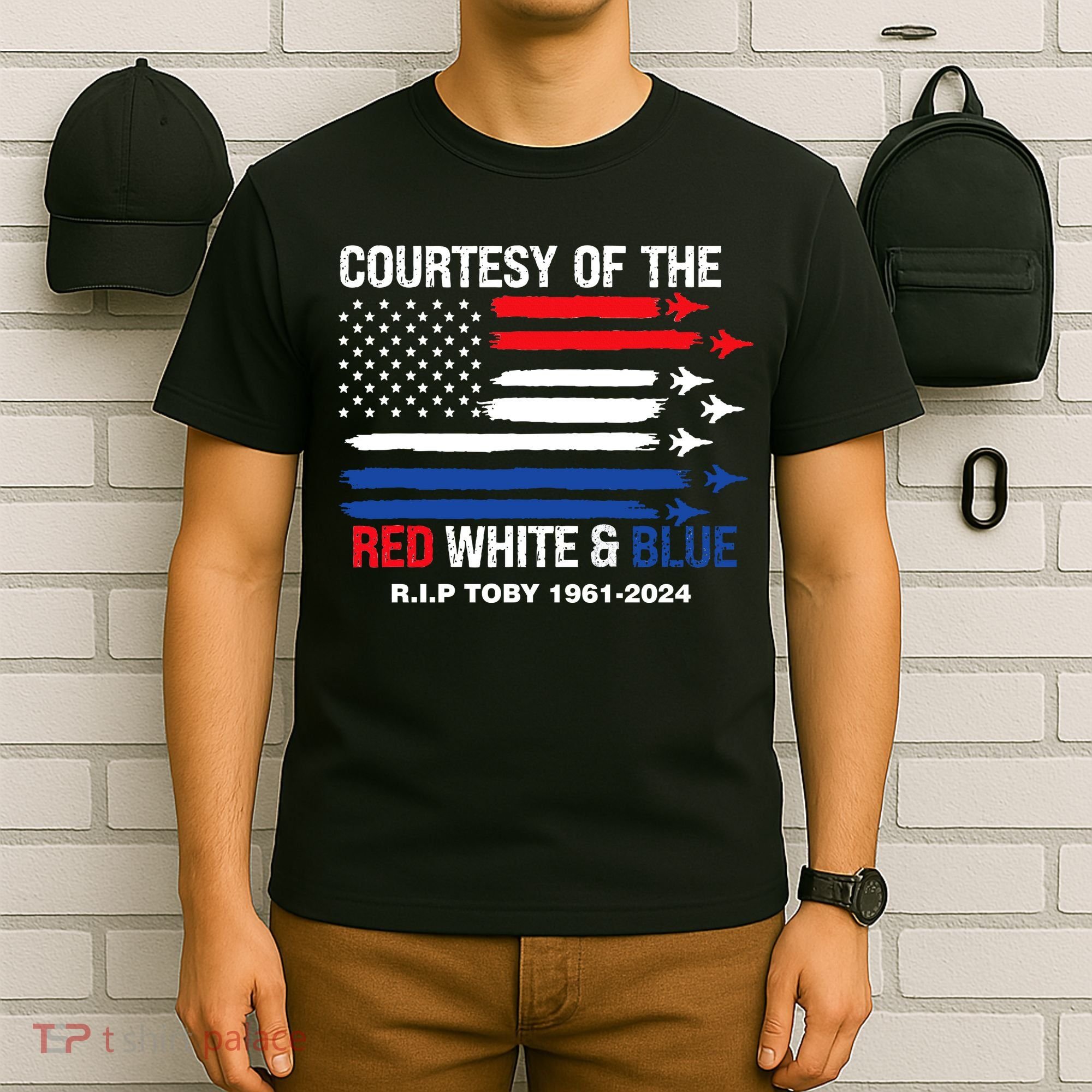 Courtesy Of The Red White And Blue Rip Toby T-Shirt