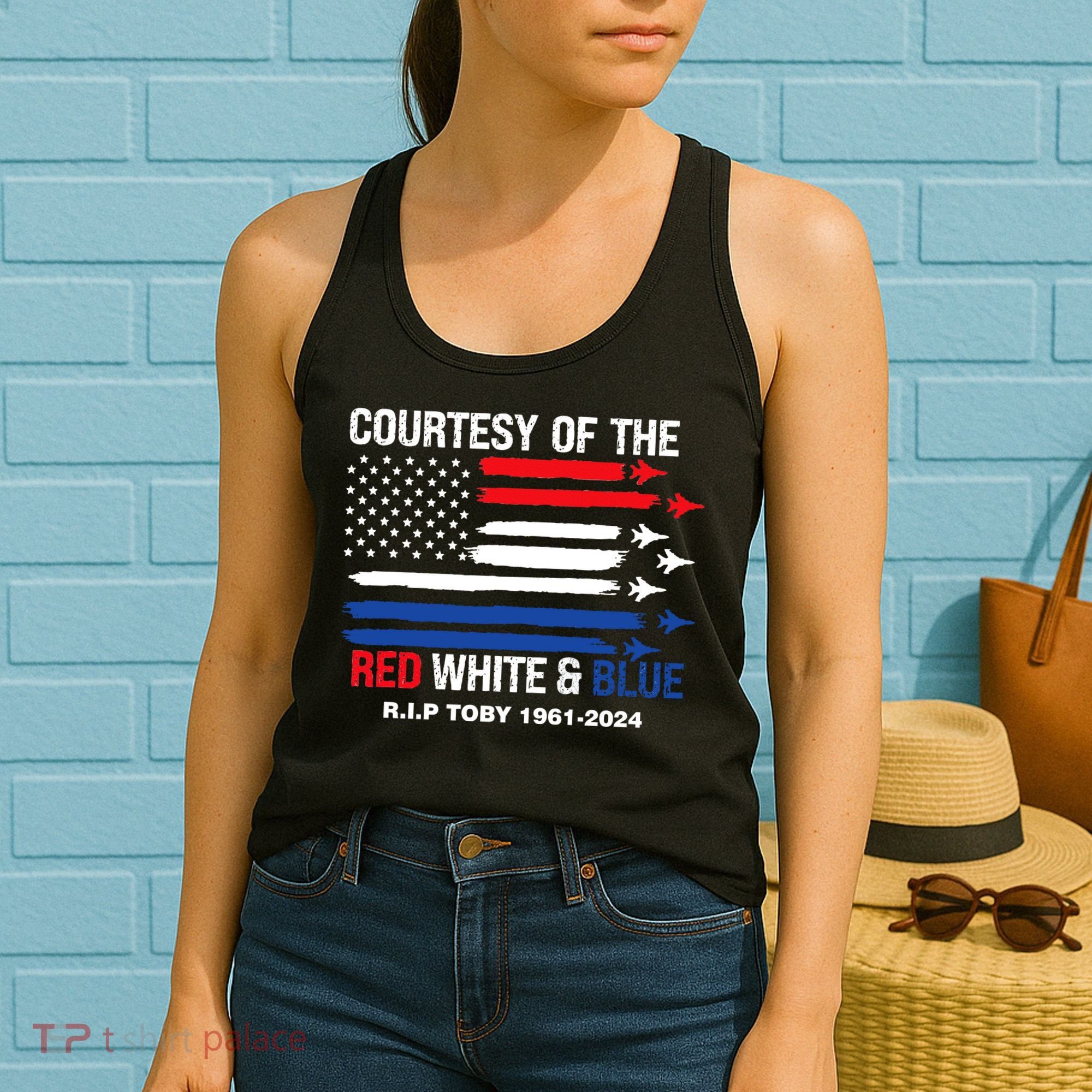 Courtesy Of The Red White And Blue Rip Toby Women's Tank Top