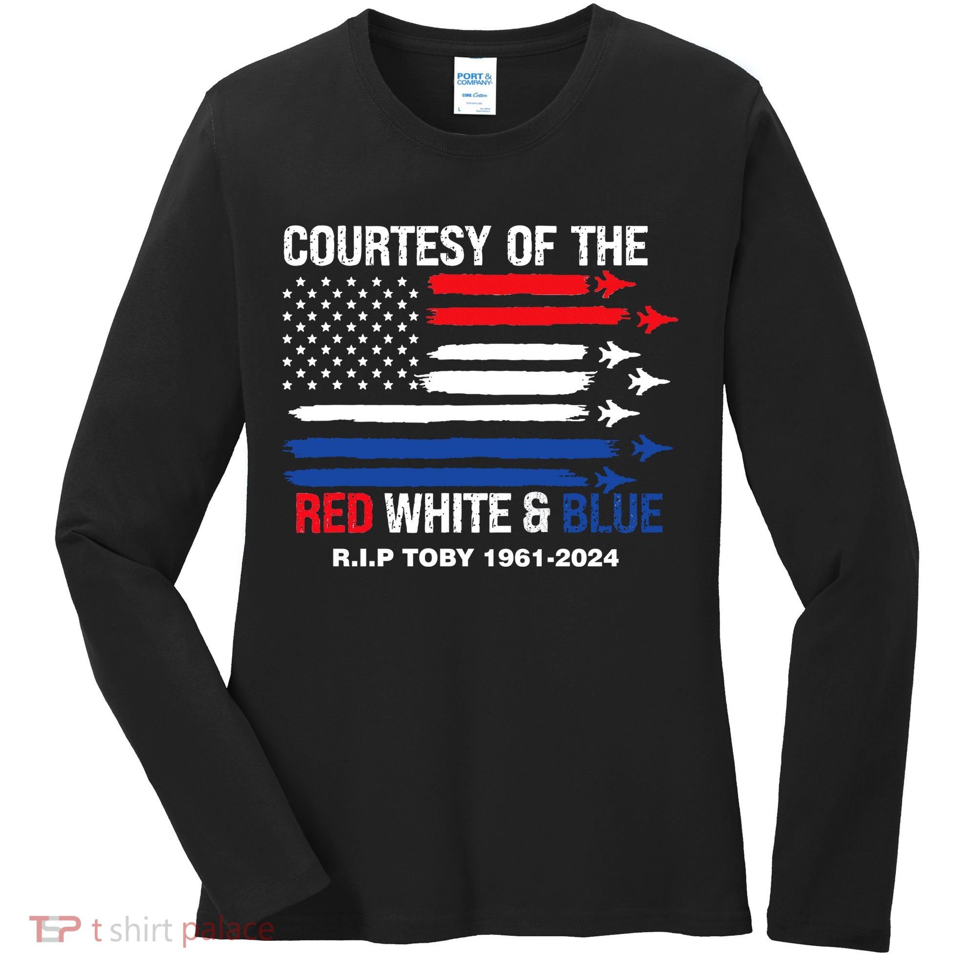 Courtesy Of The Red White And Blue Rip Toby Women's Long Sleeve Shirt