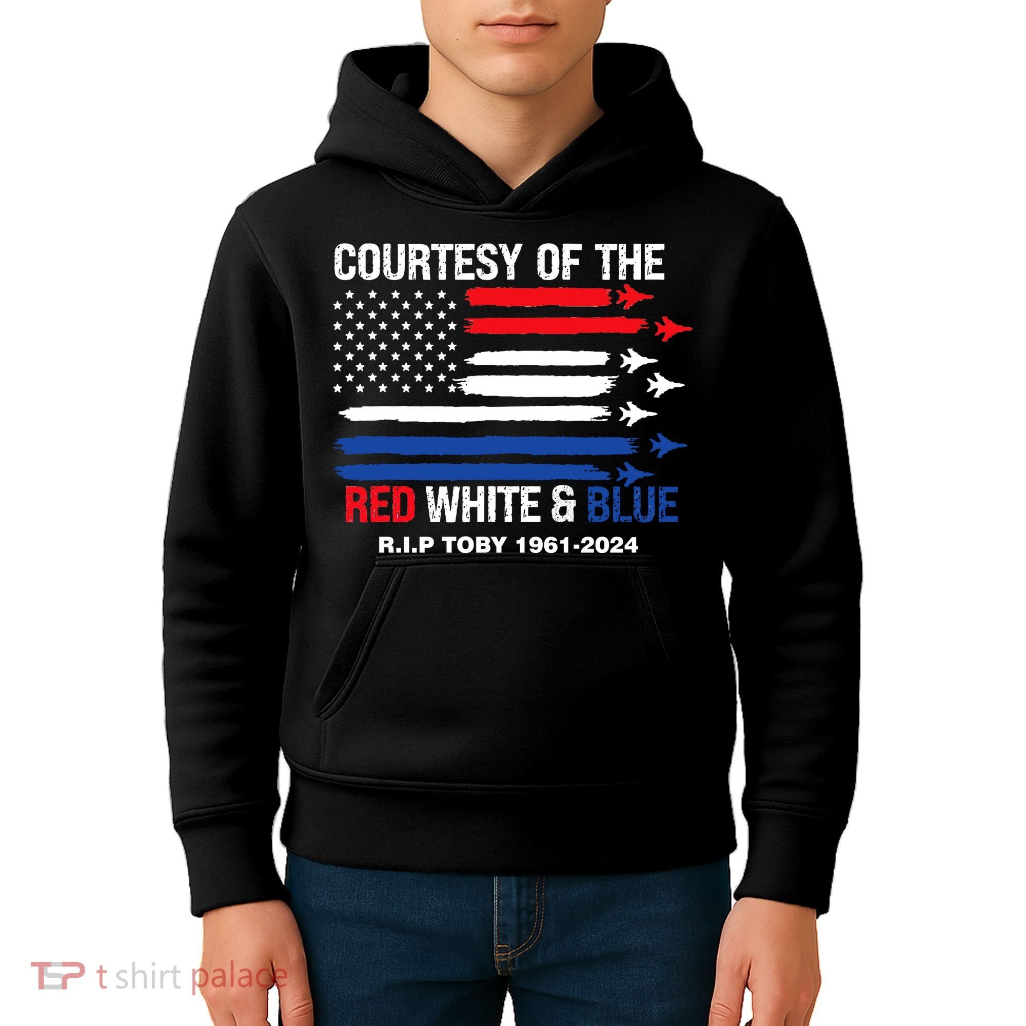 Courtesy Of The Red White And Blue Rip Toby Kids Hoodie