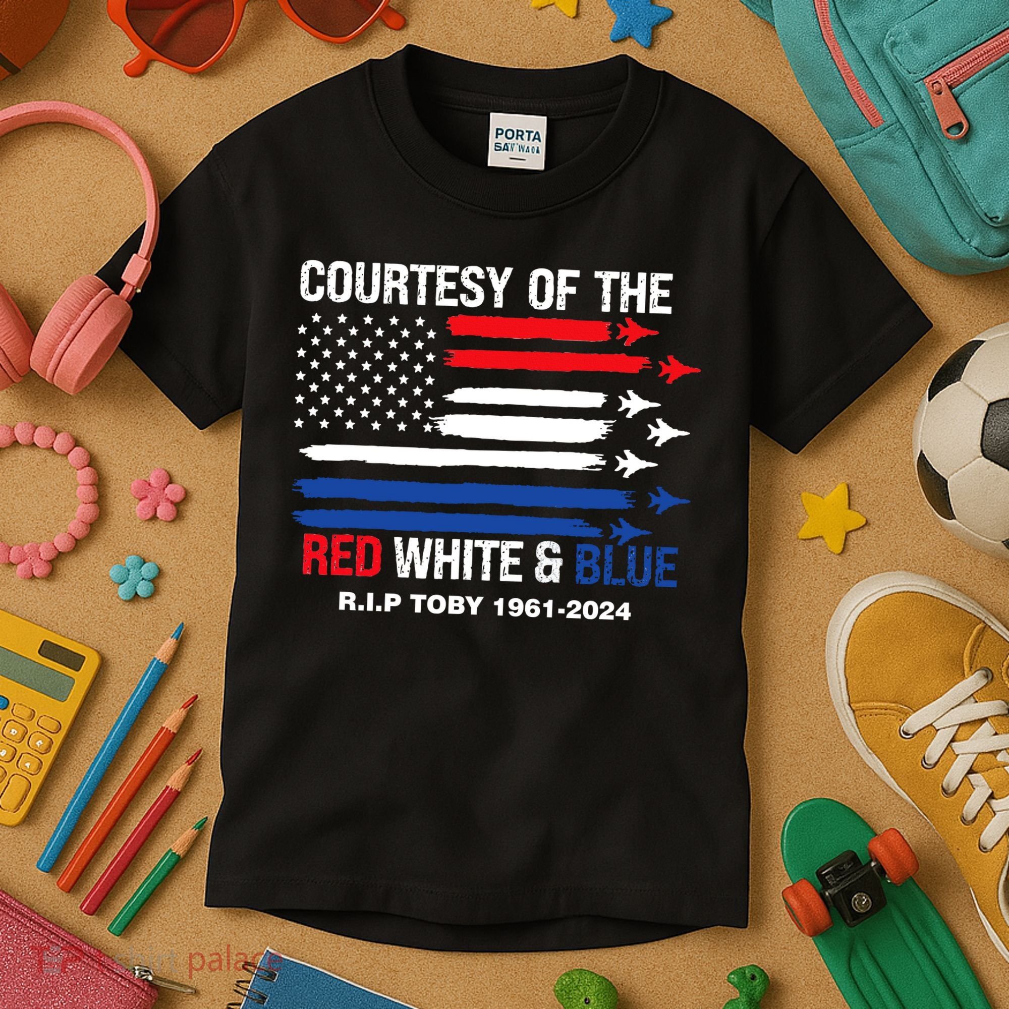 Courtesy Of The Red White And Blue Rip Toby Kids T-Shirt