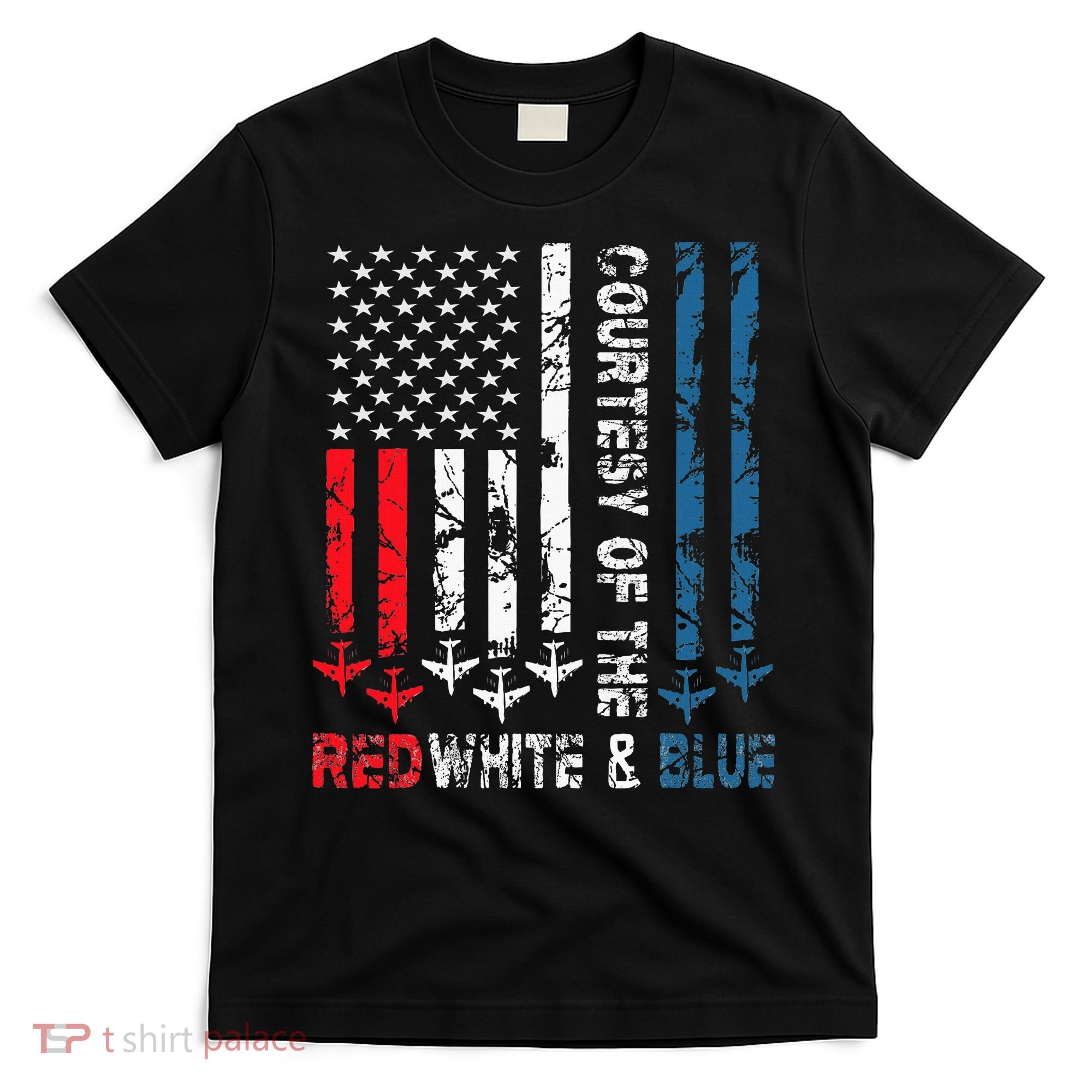 Courtesy Of The Red White And Blue Vintage America Us Flag T-Shirt