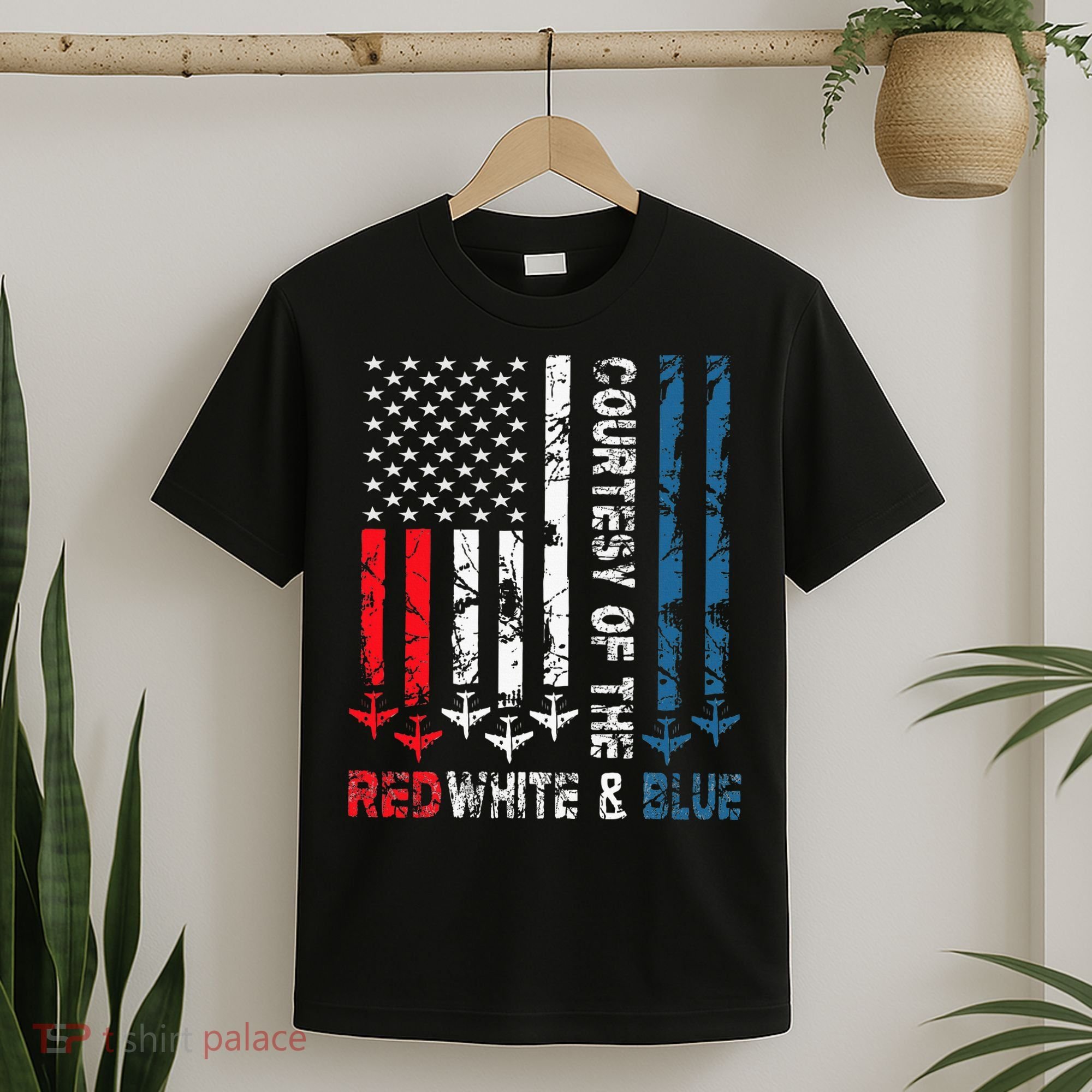Courtesy Of The Red White And Blue Vintage America Us Flag T-Shirt