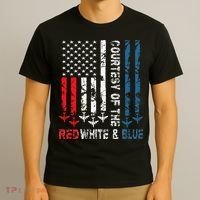 Courtesy Of The Red White And Blue Vintage America Us Flag T-Shirt thumb 3
