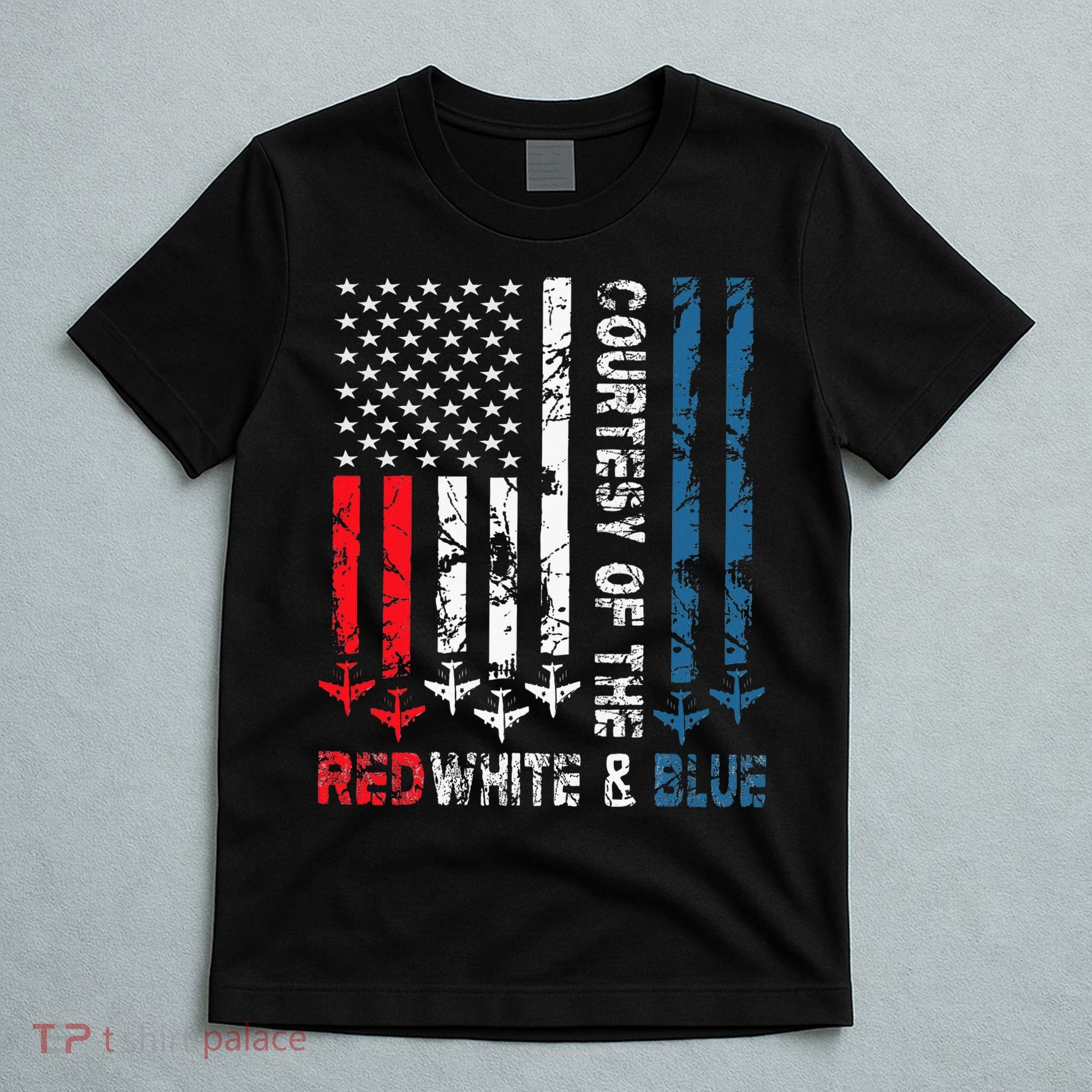 Courtesy Of The Red White And Blue Vintage America Us Flag T-Shirt