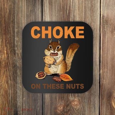 Choke On These Nuts Funny Sarcastic Humor Chipmunk Coaster