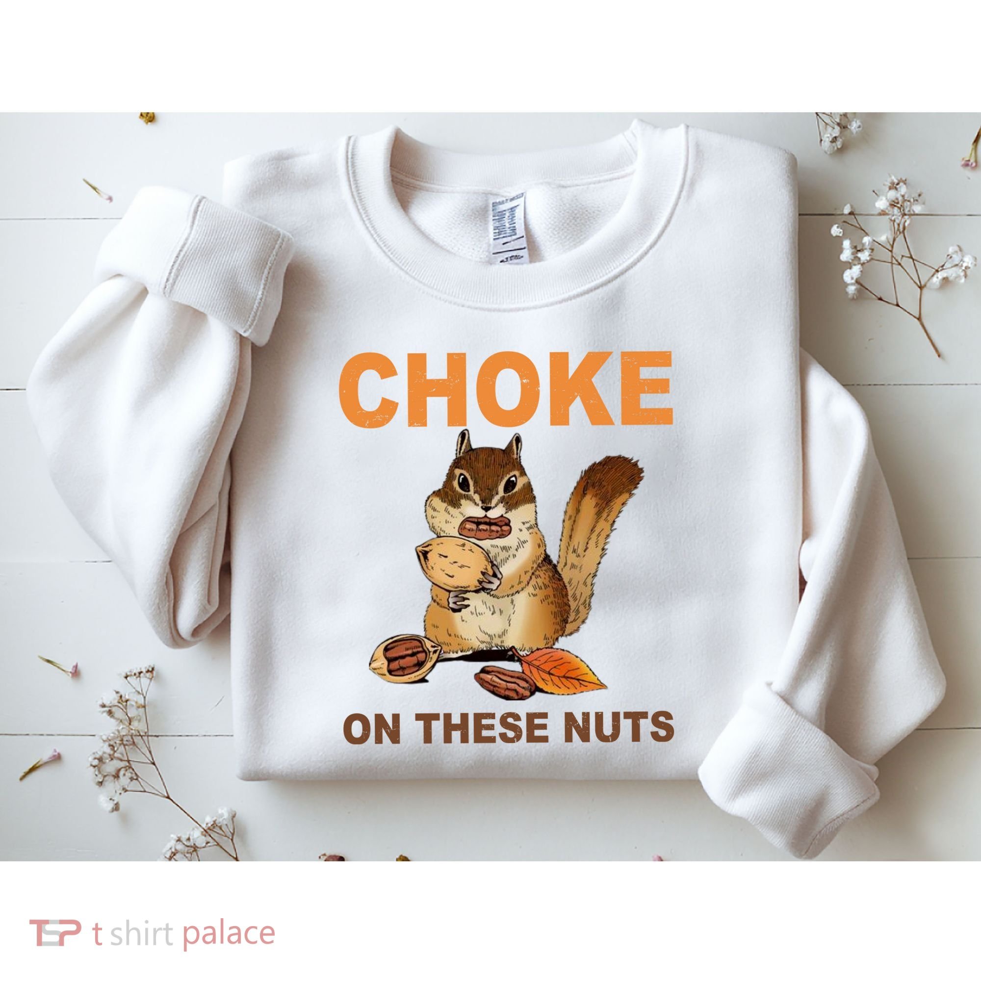 Choke On These Nuts Funny Sarcastic Humor Chipmunk Sweatshirt