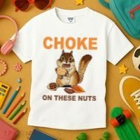 Choke On These Nuts Funny Sarcastic Humor Chipmunk Kids T-Shirt thumb 3
