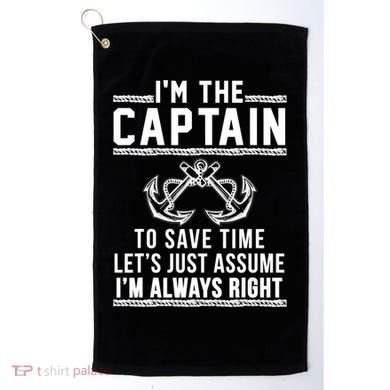 Captain Of The Boat Gift Gift Golf Towel