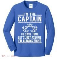 Captain Of The Boat Gift Gift Kids Long Sleeve Shirt thumb 0