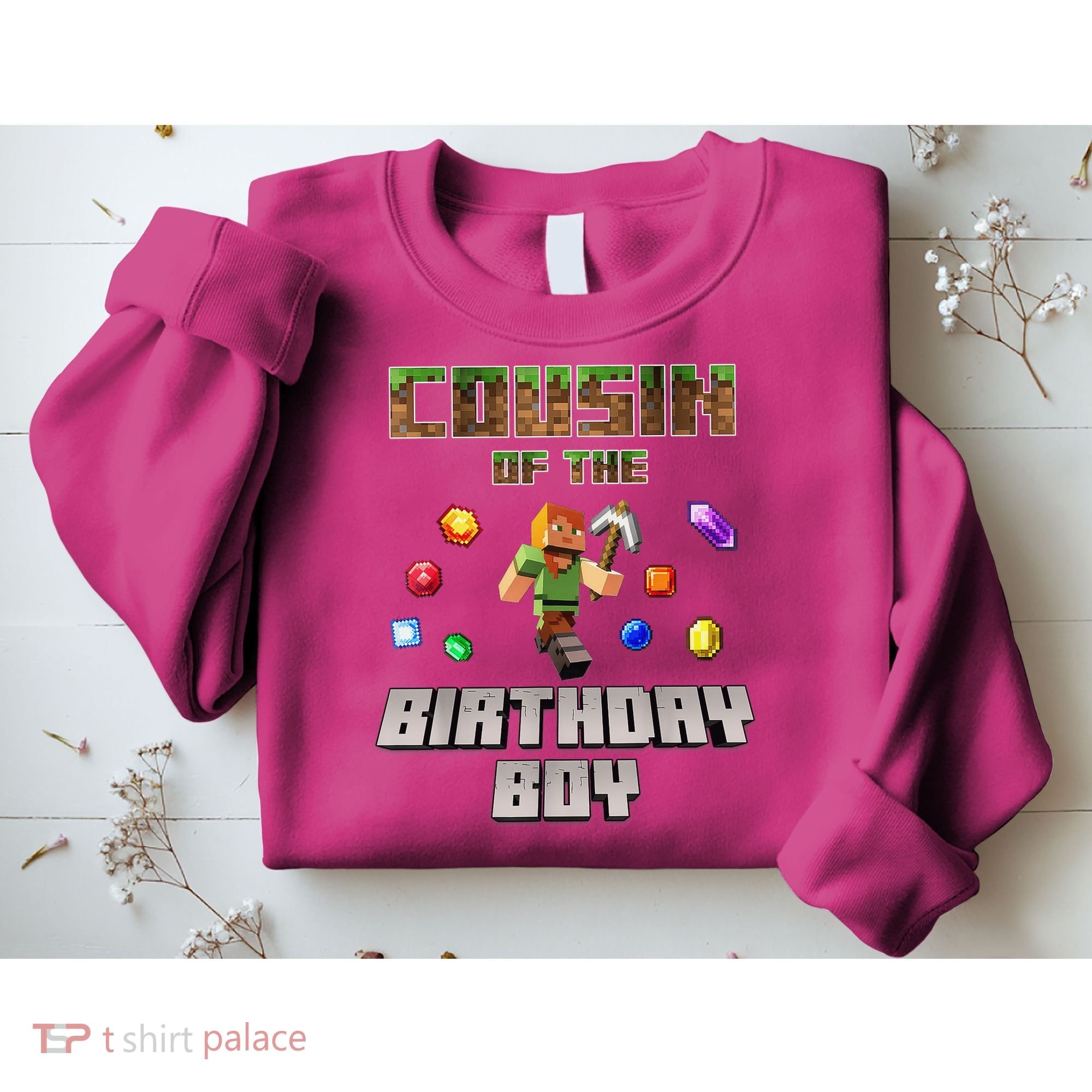 Cousin Of The Birthday Boy Video Gamer Pixel Number Sweatshirt