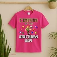 Cousin Of The Birthday Boy Video Gamer Pixel Number T-Shirt thumb 2