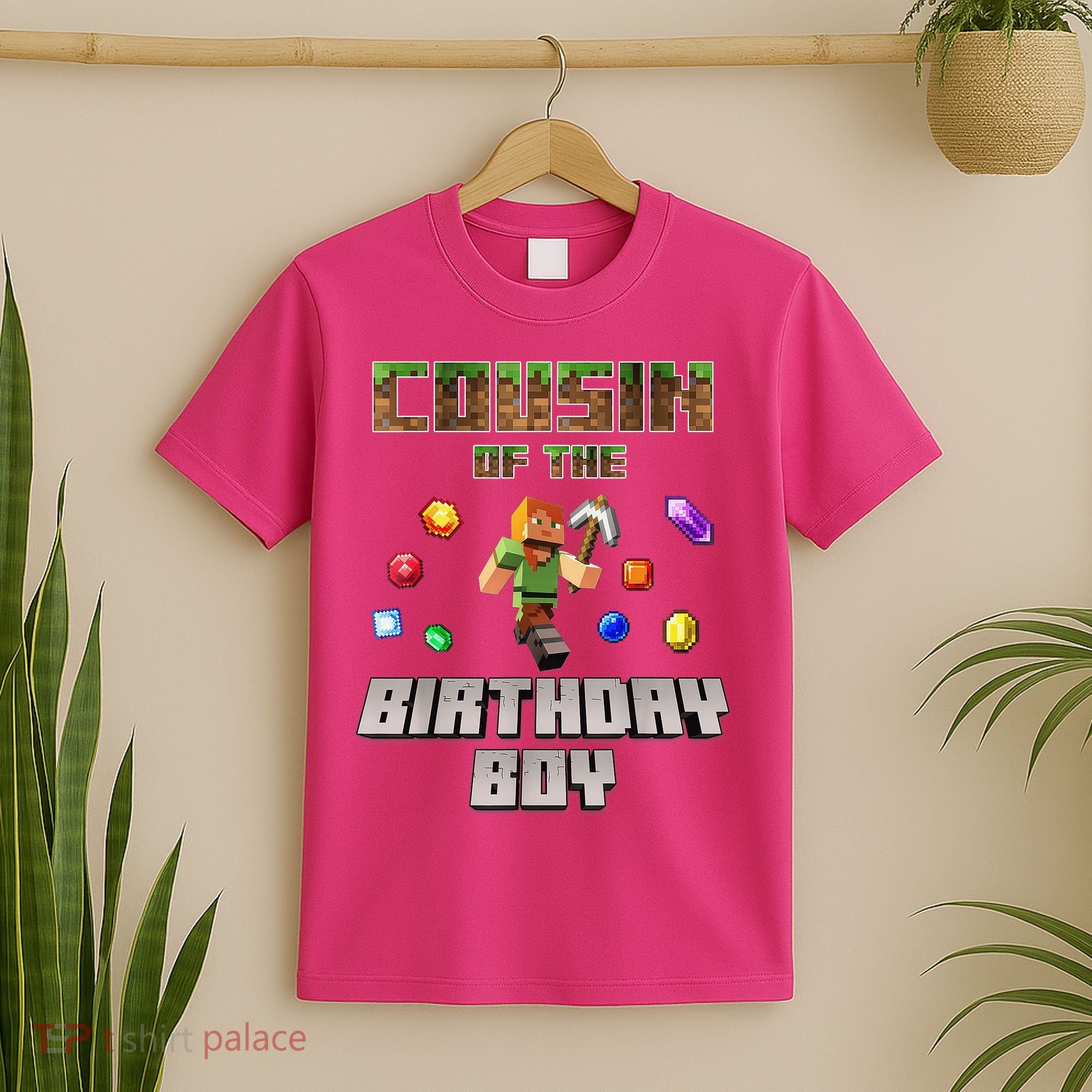 Cousin Of The Birthday Boy Video Gamer Pixel Number T-Shirt