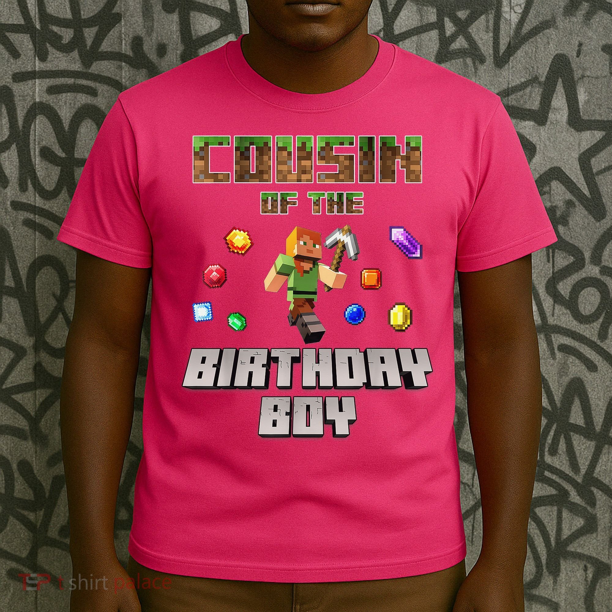 Cousin Of The Birthday Boy Video Gamer Pixel Number T-Shirt