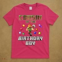Cousin Of The Birthday Boy Video Gamer Pixel Number T-Shirt thumb 5