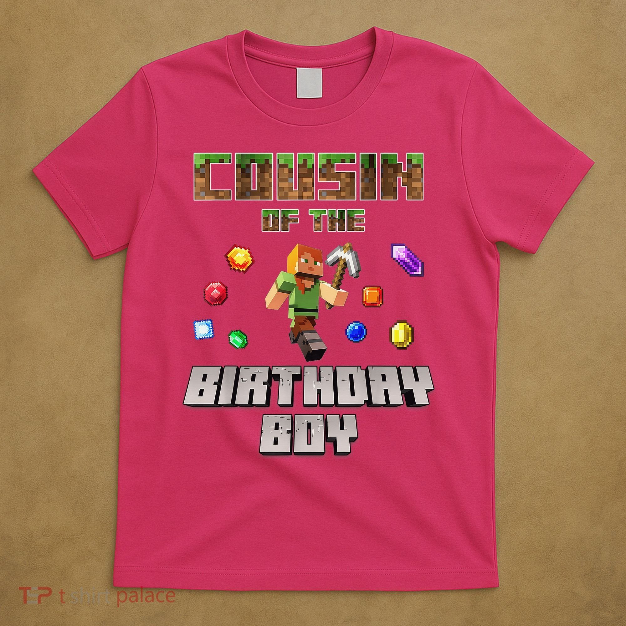 Cousin Of The Birthday Boy Video Gamer Pixel Number T-Shirt