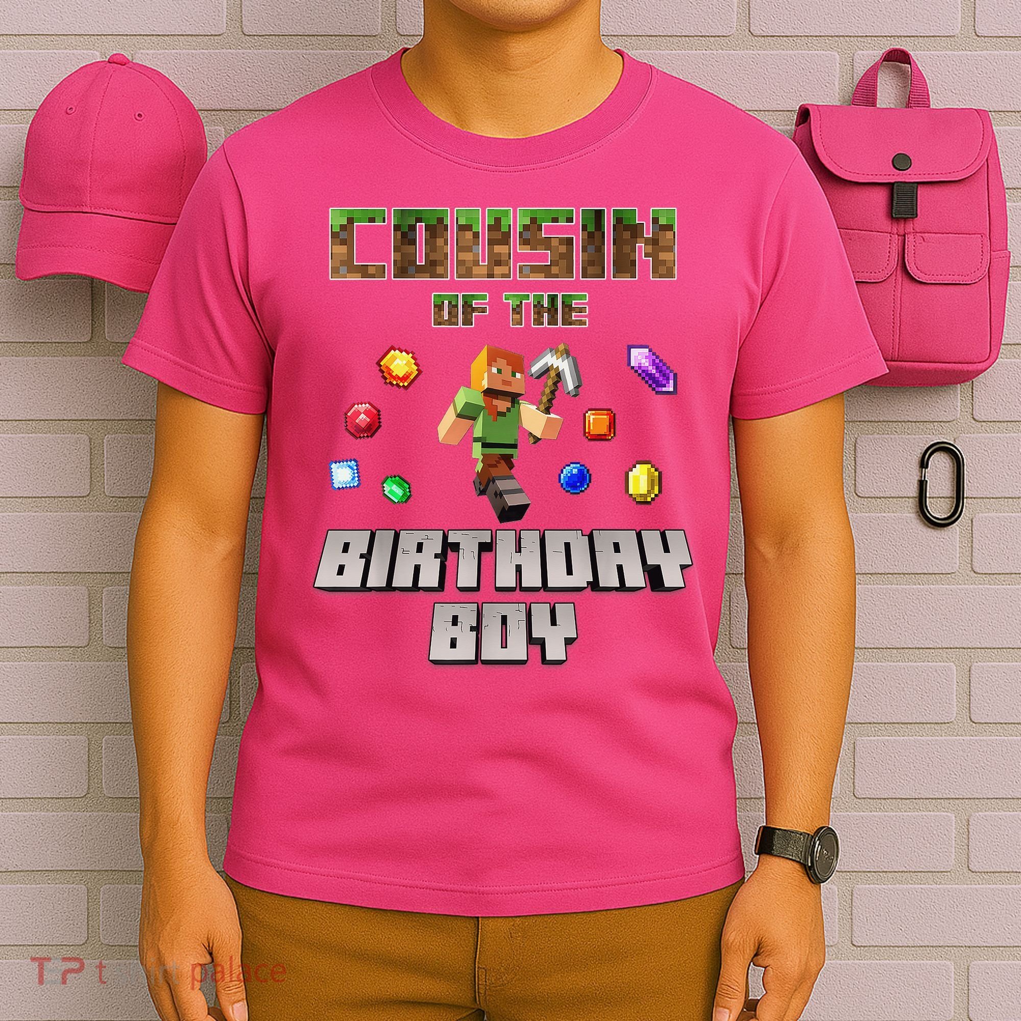 Cousin Of The Birthday Boy Video Gamer Pixel Number T-Shirt