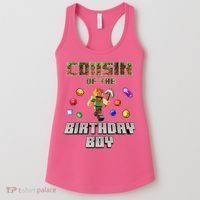 Cousin Of The Birthday Boy Video Gamer Pixel Number Women's Tank Top thumb 0