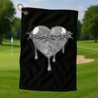 Crown Of Thorns Bleeding Heart Golf Towel thumb 1