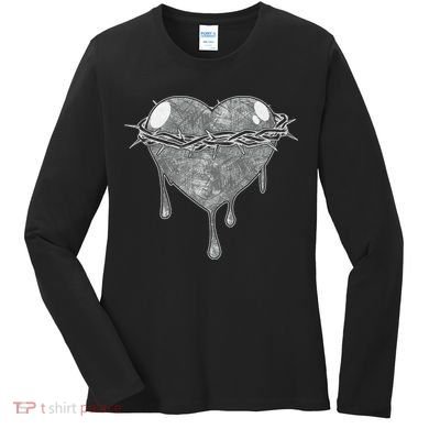 Crown Of Thorns Bleeding Heart Women's Long Sleeve Shirt