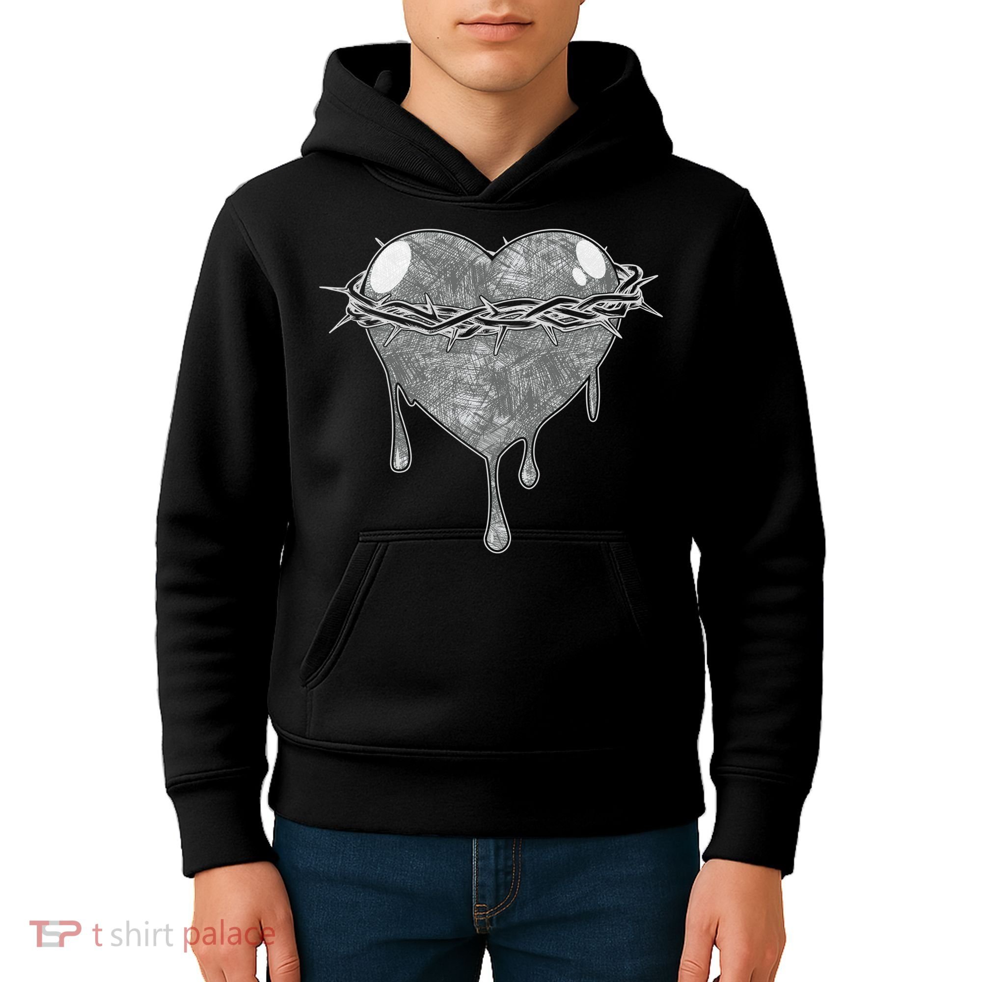 Crown Of Thorns Bleeding Heart Kids Hoodie