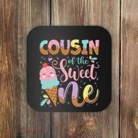 Cousin Of The Sweet One 1st Birthday Ice Cream Summer Coaster thumb 0