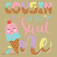 Cousin Of The Sweet One 1st Birthday Ice Cream Summer Polo thumb 2