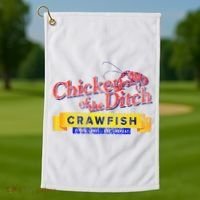 Chicken Of The Ditch Crawfish Crawfish Boil Golf Towel thumb 1