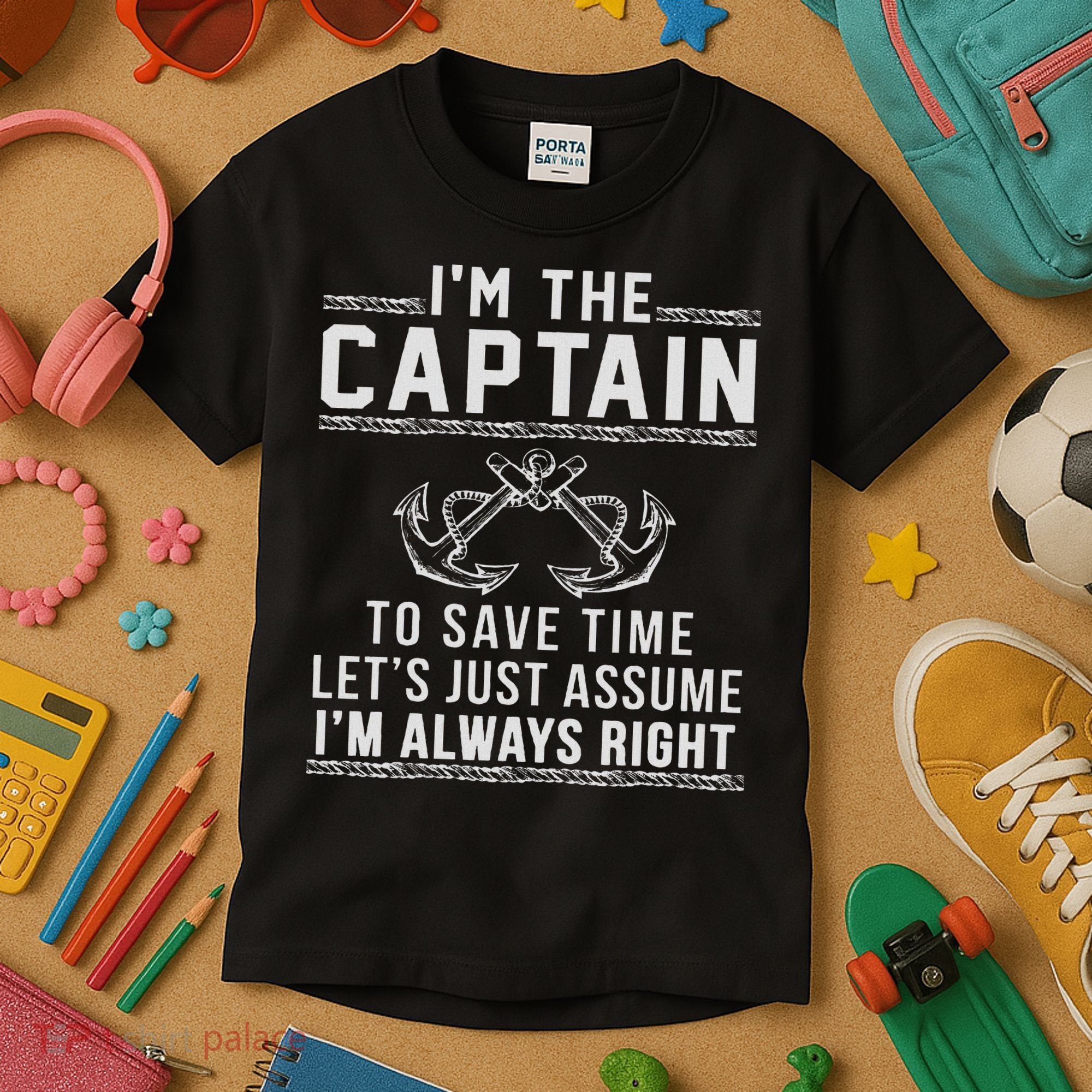 Captain Of The Boat Kids T-Shirt