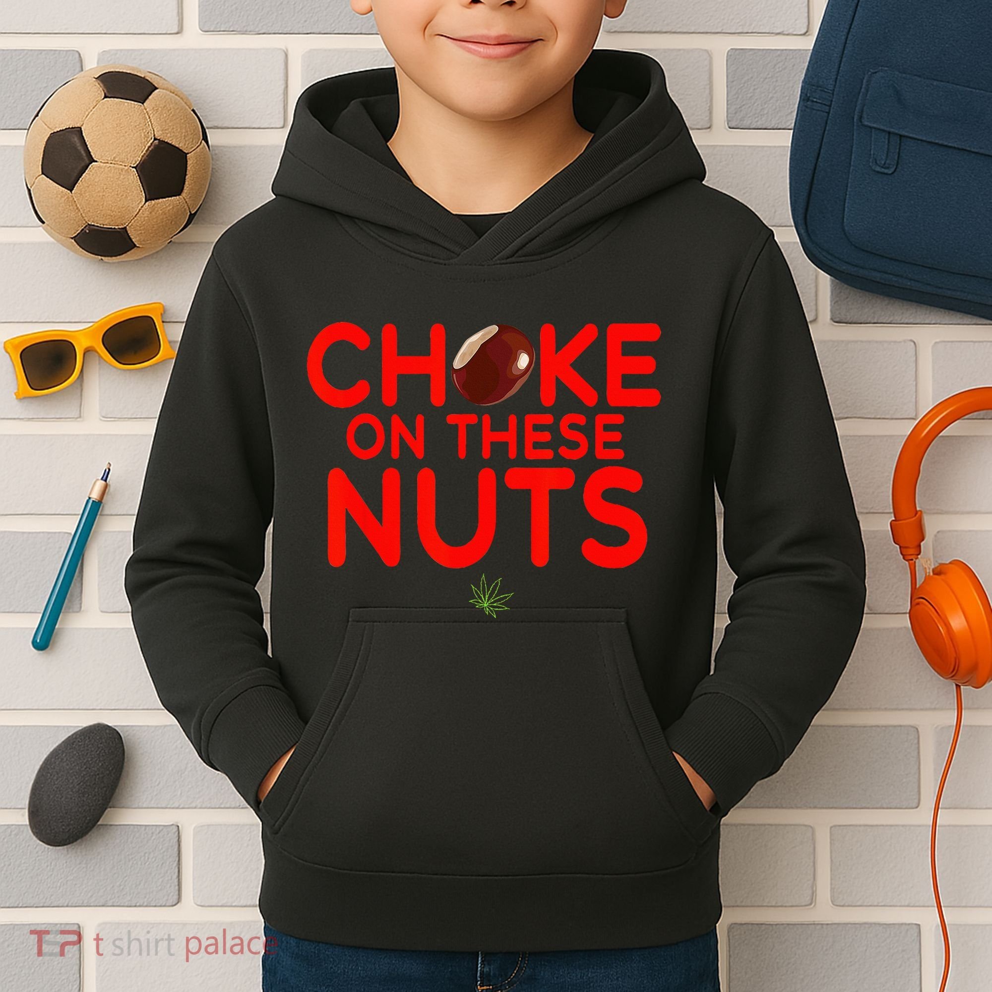 Choke On These Nuts Kids Hoodie