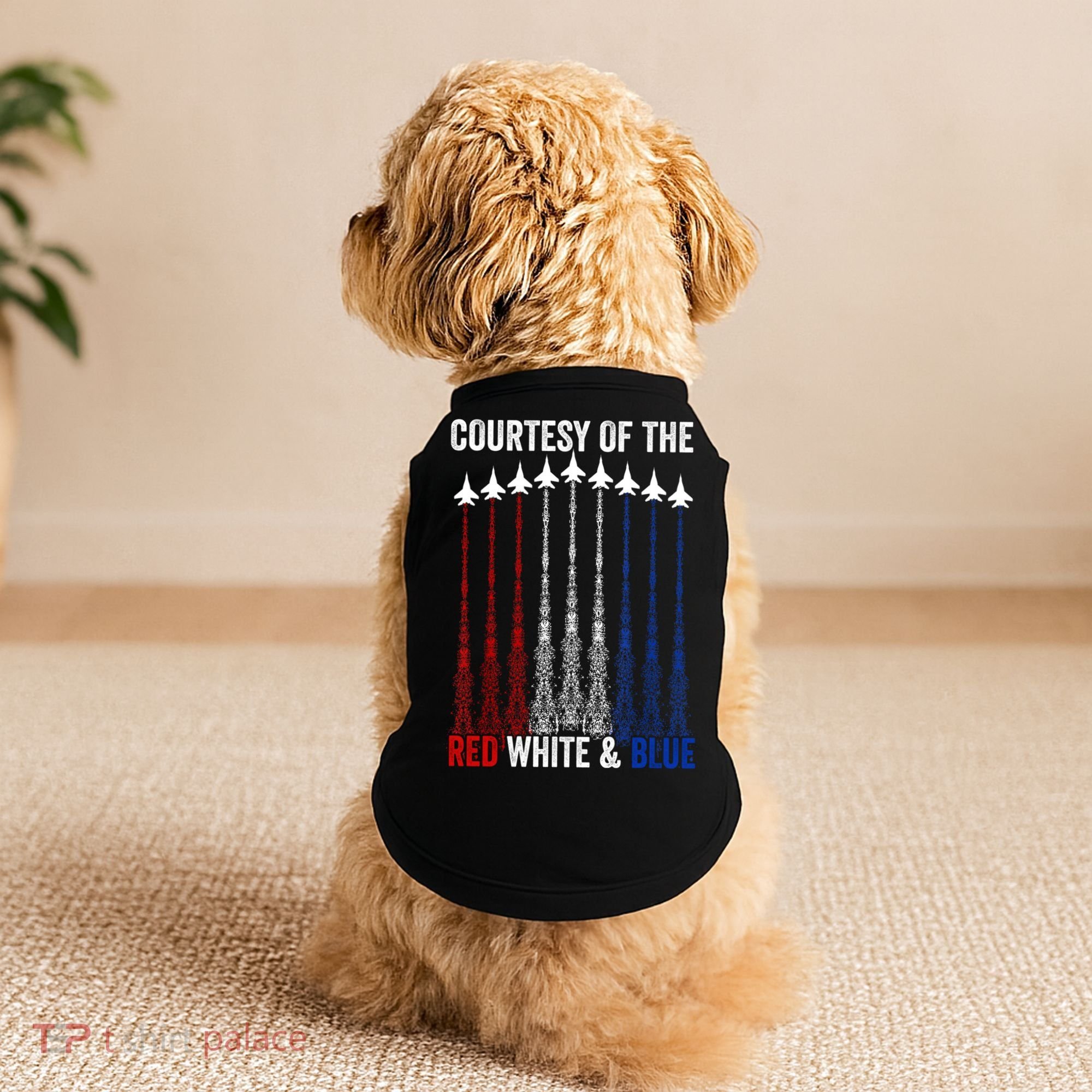 Courtesy Of The Red White And Blue 4th Of July Doggie Tank