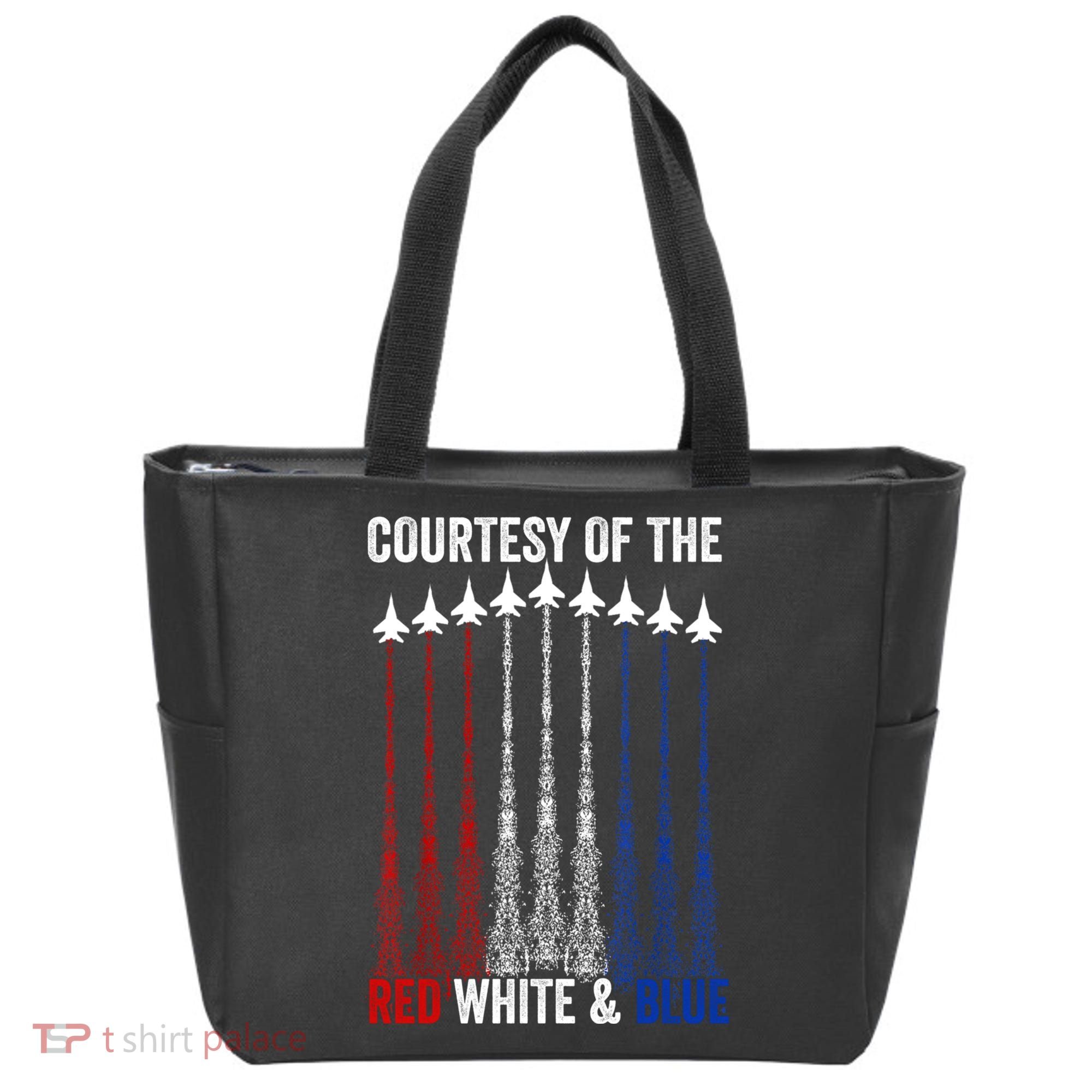 Courtesy Of The Red White And Blue 4th Of July Tote Bag
