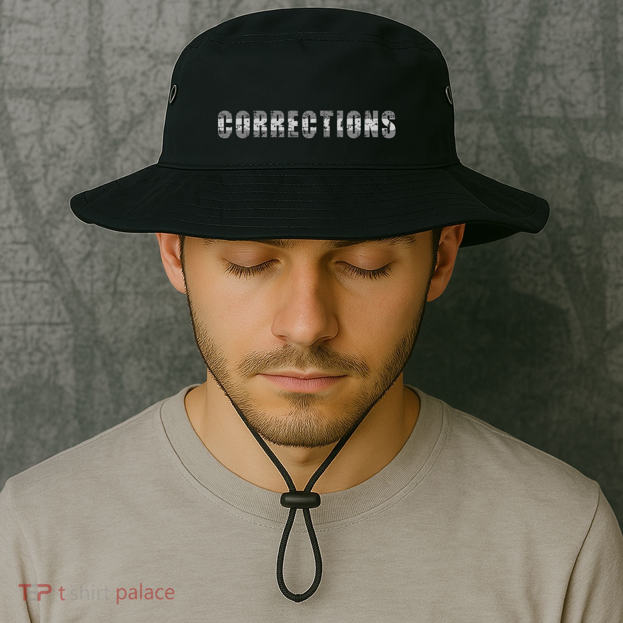 Corrections Officer Thin Silver Line Correctional Officer Cool Gift Bucket Hat