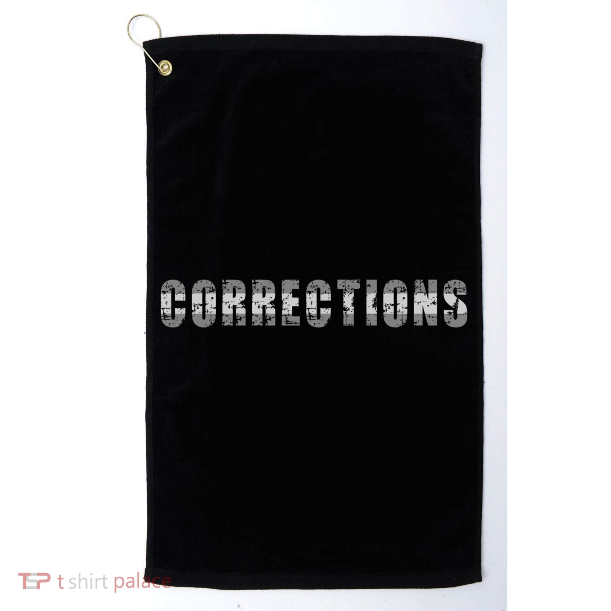 Corrections Officer Thin Silver Line Correctional Officer Cool Gift Golf Towel