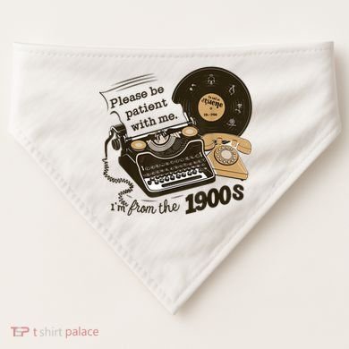 Cute Old Telephone Please Be Patient With Me Im From The 1900s Gift USA-Made Doggie Bandana
